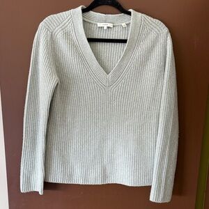 VINCE 100% Cashmere Pale Blue V-Neck Sweater